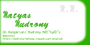 matyas mudrony business card